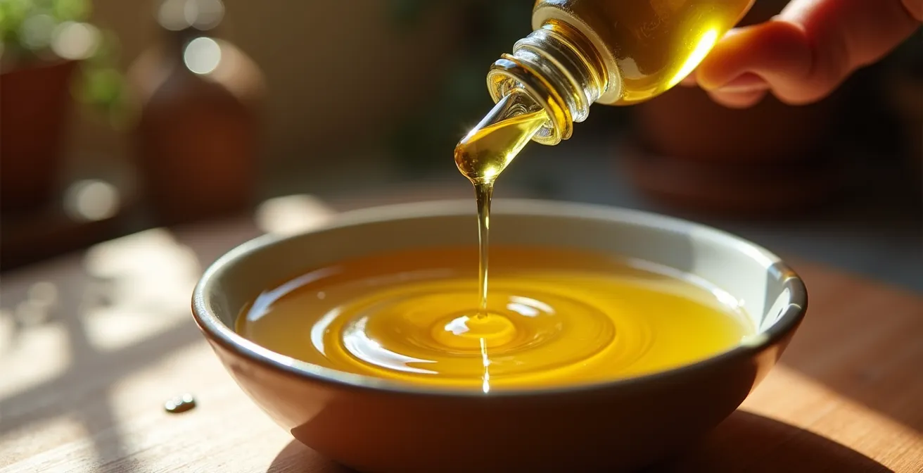 Guida visiva alla diluizione sicura degli oli essenziali con olio d'oliva