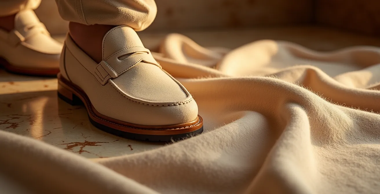 Dettaglio ravvicinato di tessuto cashmere pregiato