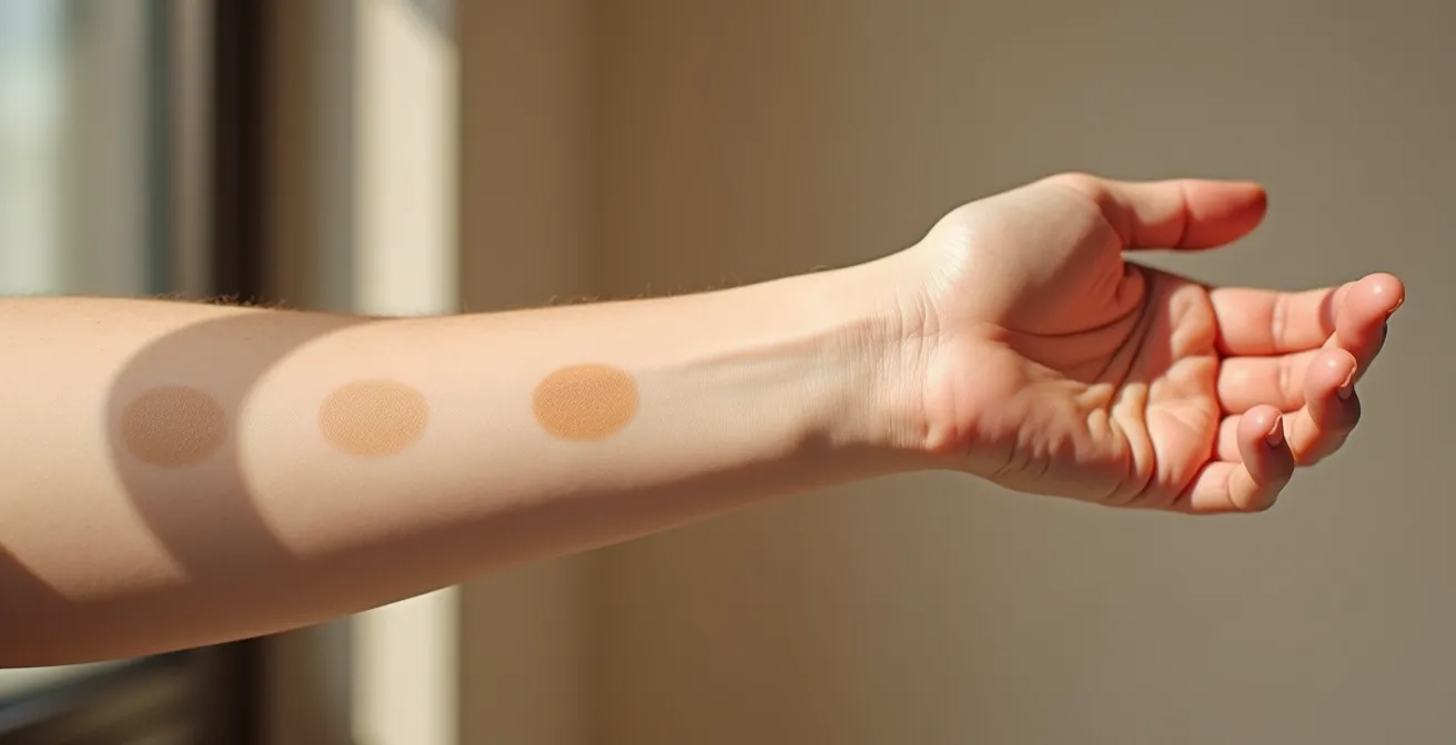 Test cosmetico su piccola zona di pelle per verificare reazioni